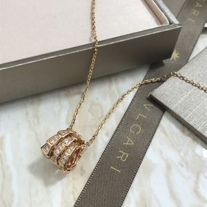 18K rose gold ladies necklace snake head full of diamonds